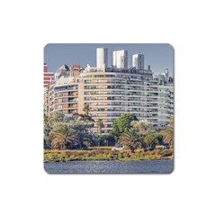 Urban Coastal Scene, Montevideo Uruguay Square Magnet