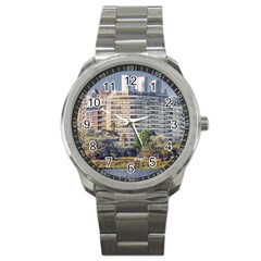 Urban Coastal Scene, Montevideo Uruguay Sport Metal Watch by dflcprintsclothing