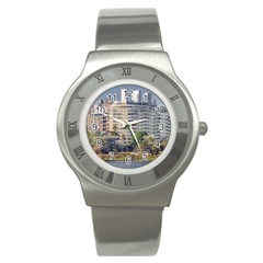 Urban Coastal Scene, Montevideo Uruguay Stainless Steel Watch by dflcprintsclothing