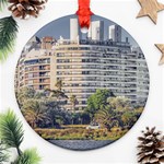 Urban Coastal Scene, Montevideo Uruguay Round Ornament (Two Sides) Front