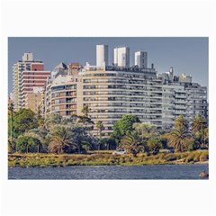 Urban Coastal Scene, Montevideo Uruguay Large Glasses Cloth by dflcprintsclothing