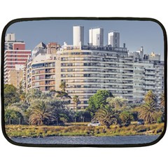 Urban Coastal Scene, Montevideo Uruguay Fleece Blanket (mini) by dflcprintsclothing