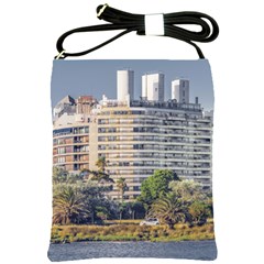 Urban Coastal Scene, Montevideo Uruguay Shoulder Sling Bag by dflcprintsclothing