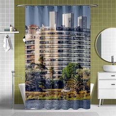 Urban Coastal Scene, Montevideo Uruguay Shower Curtain 48  X 72  (small) 