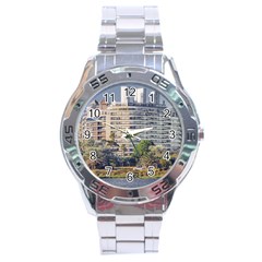 Urban Coastal Scene, Montevideo Uruguay Stainless Steel Analogue Watch by dflcprintsclothing