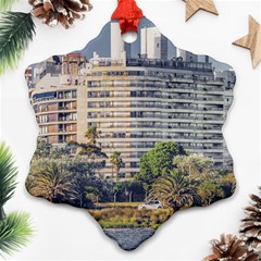 Urban Coastal Scene, Montevideo Uruguay Ornament (snowflake) by dflcprintsclothing