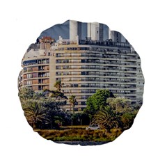 Urban Coastal Scene, Montevideo Uruguay Standard 15  Premium Round Cushions by dflcprintsclothing