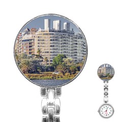 Urban Coastal Scene, Montevideo Uruguay Stainless Steel Nurses Watch