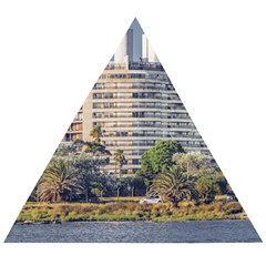 Urban Coastal Scene, Montevideo Uruguay Wooden Puzzle Triangle