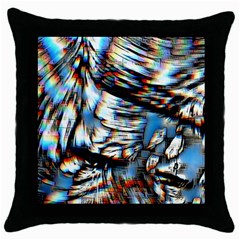 Rainbow Vortex Throw Pillow Case (black) by MRNStudios