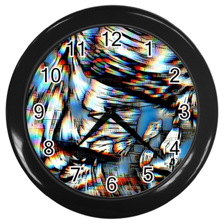 Rainbow Vortex Wall Clock (Black)