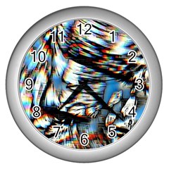 Rainbow Vortex Wall Clock (silver) by MRNStudios