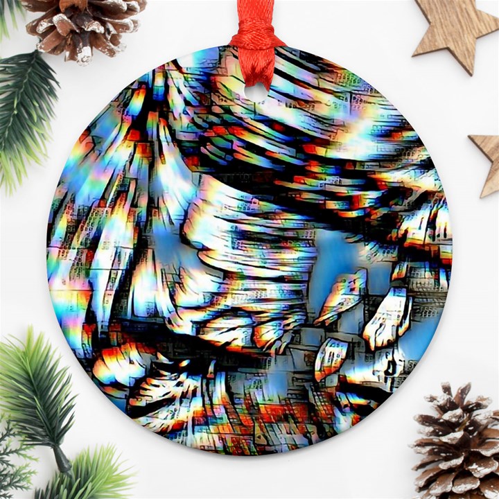 Rainbow Vortex Round Ornament (Two Sides)