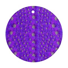 Paradise Flowers In A Peaceful Environment Of Floral Freedom Ornament (Round)