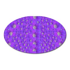 Paradise Flowers In A Peaceful Environment Of Floral Freedom Oval Magnet