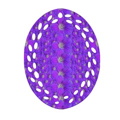 Paradise Flowers In A Peaceful Environment Of Floral Freedom Ornament (Oval Filigree)