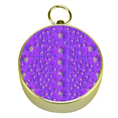 Paradise Flowers In A Peaceful Environment Of Floral Freedom Gold Compasses