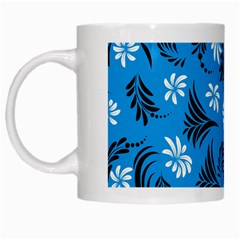 Folk Flowers Art Pattern Floral  Surface Design  Seamless Pattern White Mugs by Eskimos