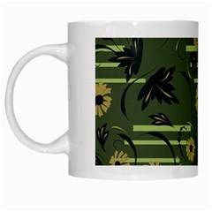 Folk Flowers Art Pattern Floral  Surface Design  Seamless Pattern White Mugs by Eskimos