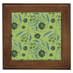 Folk Flowers Art Pattern Framed Tile by Eskimos