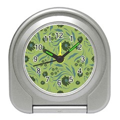 Folk Flowers Art Pattern Travel Alarm Clock by Eskimos