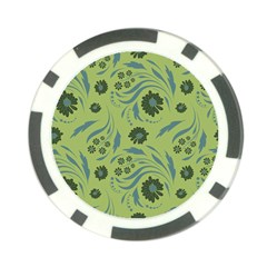 Folk Flowers Art Pattern Poker Chip Card Guard by Eskimos