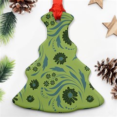 Folk Flowers Art Pattern Christmas Tree Ornament (two Sides) by Eskimos