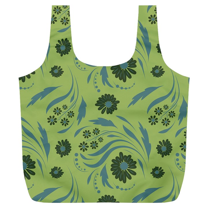 Folk flowers art pattern Full Print Recycle Bag (XL)