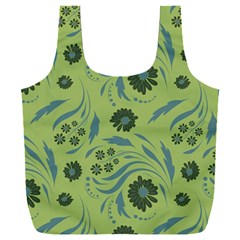 Folk Flowers Art Pattern Full Print Recycle Bag (xxl) by Eskimos