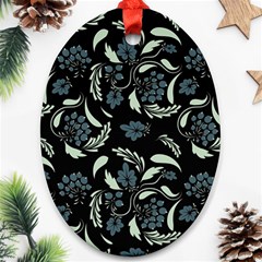 Folk Flowers Art Pattern Ornament (oval) by Eskimos