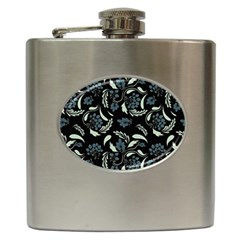 Folk Flowers Art Pattern Hip Flask (6 Oz) by Eskimos