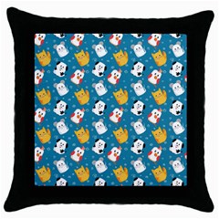 Funny Pets Throw Pillow Case (black) by SychEva