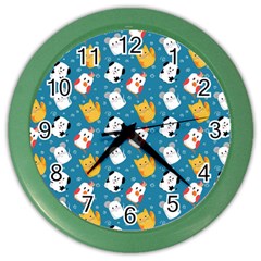 Funny Pets Color Wall Clock by SychEva