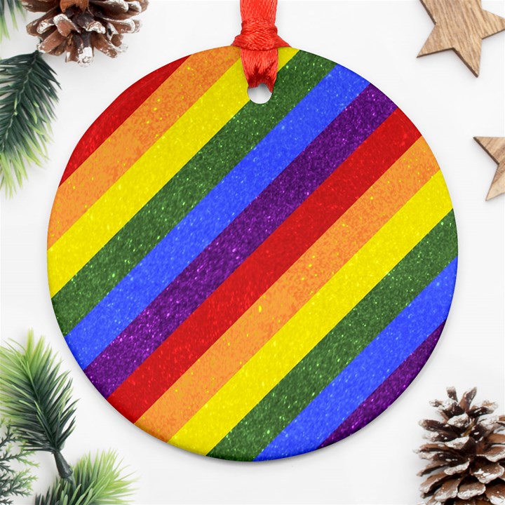 Lgbt Pride Motif Flag Pattern 1 Ornament (Round)