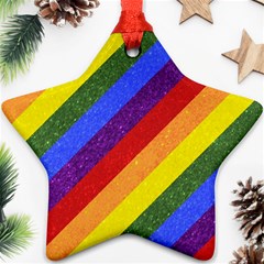 Lgbt Pride Motif Flag Pattern 1 Ornament (star) by dflcprintsclothing