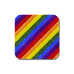 Lgbt Pride Motif Flag Pattern 1 Rubber Square Coaster (4 Pack)  by dflcprintsclothing