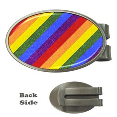 Lgbt Pride Motif Flag Pattern 1 Money Clips (oval)  by dflcprintsclothing