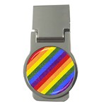 Lgbt Pride Motif Flag Pattern 1 Money Clips (Round)  Front