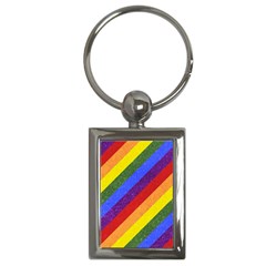 Lgbt Pride Motif Flag Pattern 1 Key Chain (rectangle) by dflcprintsclothing