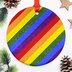 Lgbt Pride Motif Flag Pattern 1 Round Ornament (two Sides)