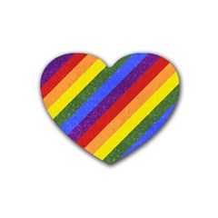 Lgbt Pride Motif Flag Pattern 1 Rubber Coaster (heart)  by dflcprintsclothing