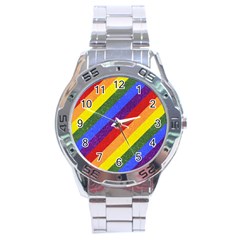 Lgbt Pride Motif Flag Pattern 1 Stainless Steel Analogue Watch by dflcprintsclothing