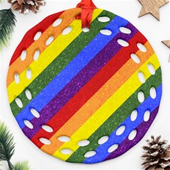 Lgbt Pride Motif Flag Pattern 1 Round Filigree Ornament (two Sides)