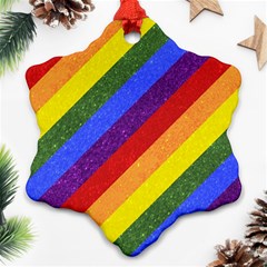 Lgbt Pride Motif Flag Pattern 1 Snowflake Ornament (two Sides) by dflcprintsclothing