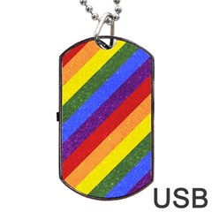 Lgbt Pride Motif Flag Pattern 1 Dog Tag Usb Flash (one Side) by dflcprintsclothing