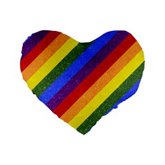 Lgbt Pride Motif Flag Pattern 1 Standard 16  Premium Heart Shape Cushions by dflcprintsclothing