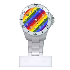 Lgbt Pride Motif Flag Pattern 1 Plastic Nurses Watch by dflcprintsclothing