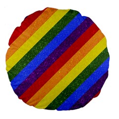 Lgbt Pride Motif Flag Pattern 1 Large 18  Premium Flano Round Cushions by dflcprintsclothing