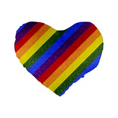 Lgbt Pride Motif Flag Pattern 1 Standard 16  Premium Flano Heart Shape Cushions by dflcprintsclothing