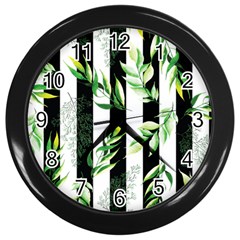 Minimal Stripes Pattern Wall Clock (black) by designsbymallika